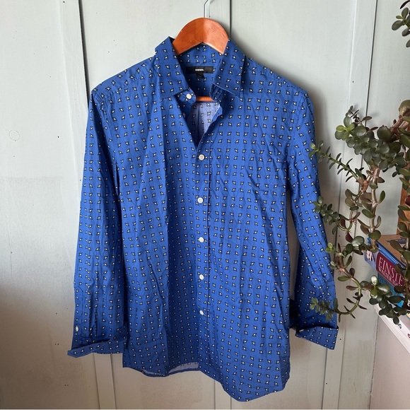 Diesel Blue Geometric Button Down Shirt - Picture 6 of 10